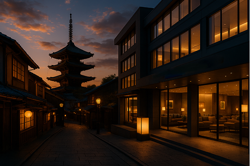夜の京都ホテル